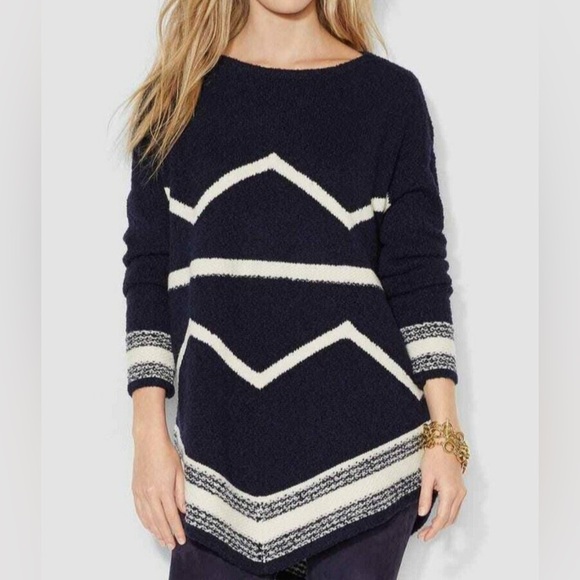 Ralph Lauren Wool Tunic | Sweater | Ss XS | Southwestern Chevron Blanket New - Picture 1 of 11